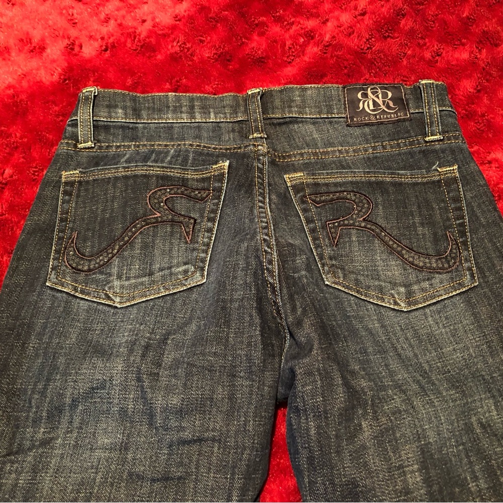 Rock & Republic Kasandra Bootcut Dark Denim Jeans Stretch Chic Edgy (Size 6L) - Picture 11 of 14